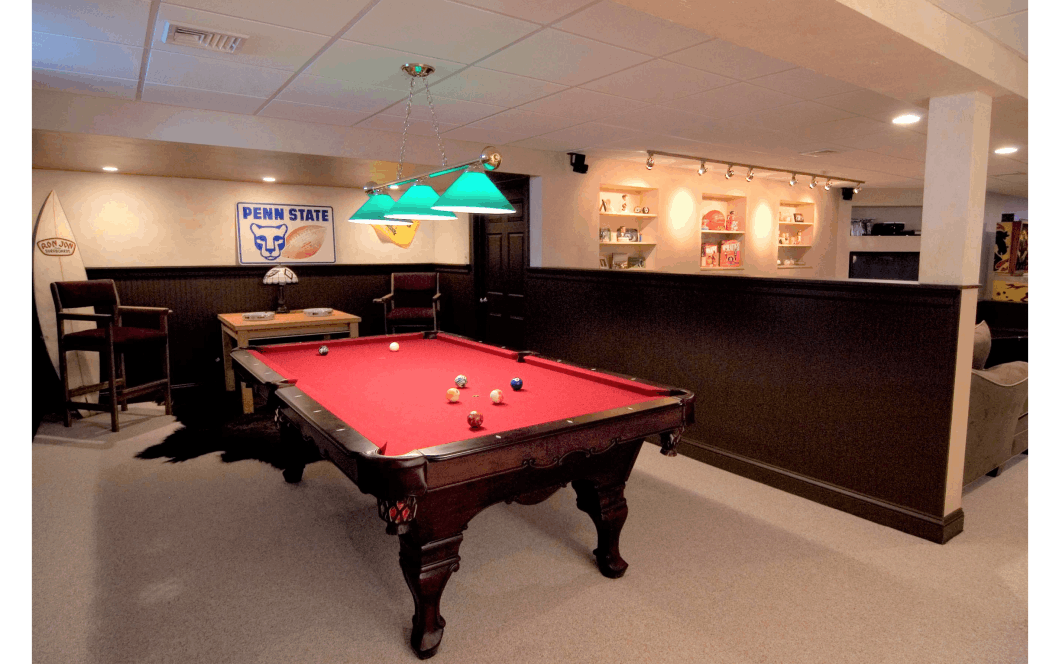 Sports bar basement remodel