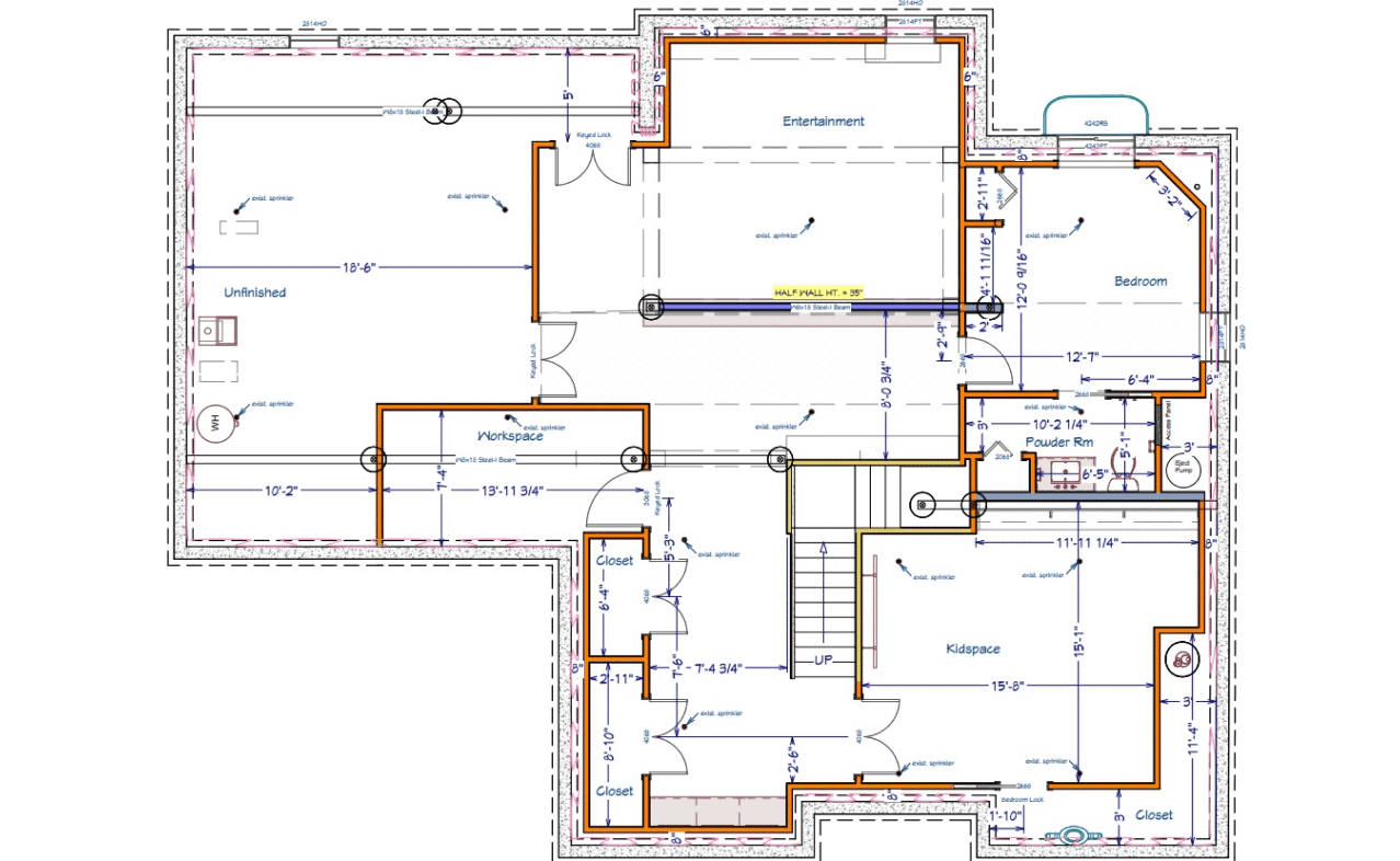 basement remodel blueprint