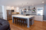 Greenville kitchen after remodeling with large kitchen island