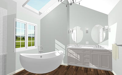 3d rendition of garden tub in bathroom remodel design idea
